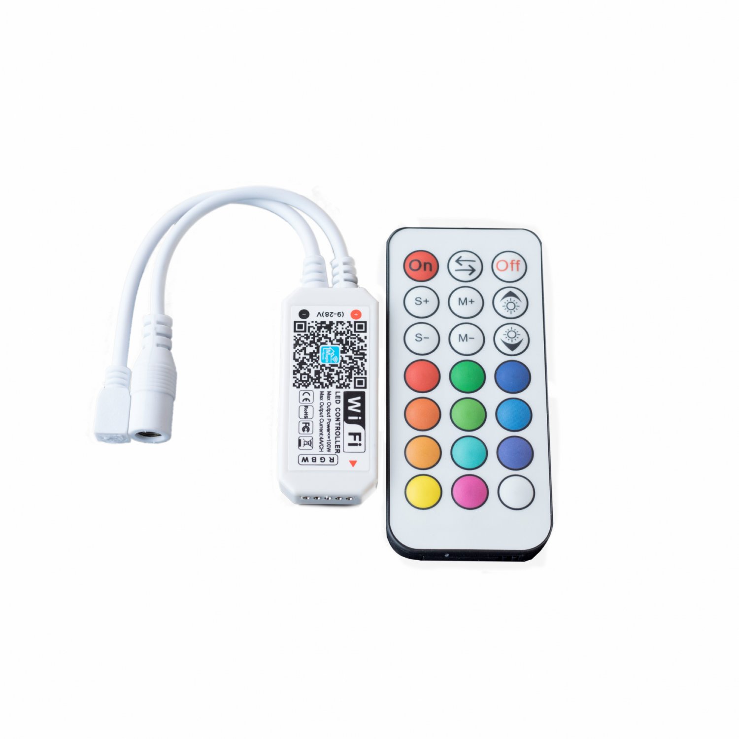Controlador RGBW com wifi e controle RF 9-28V max 4A por canal