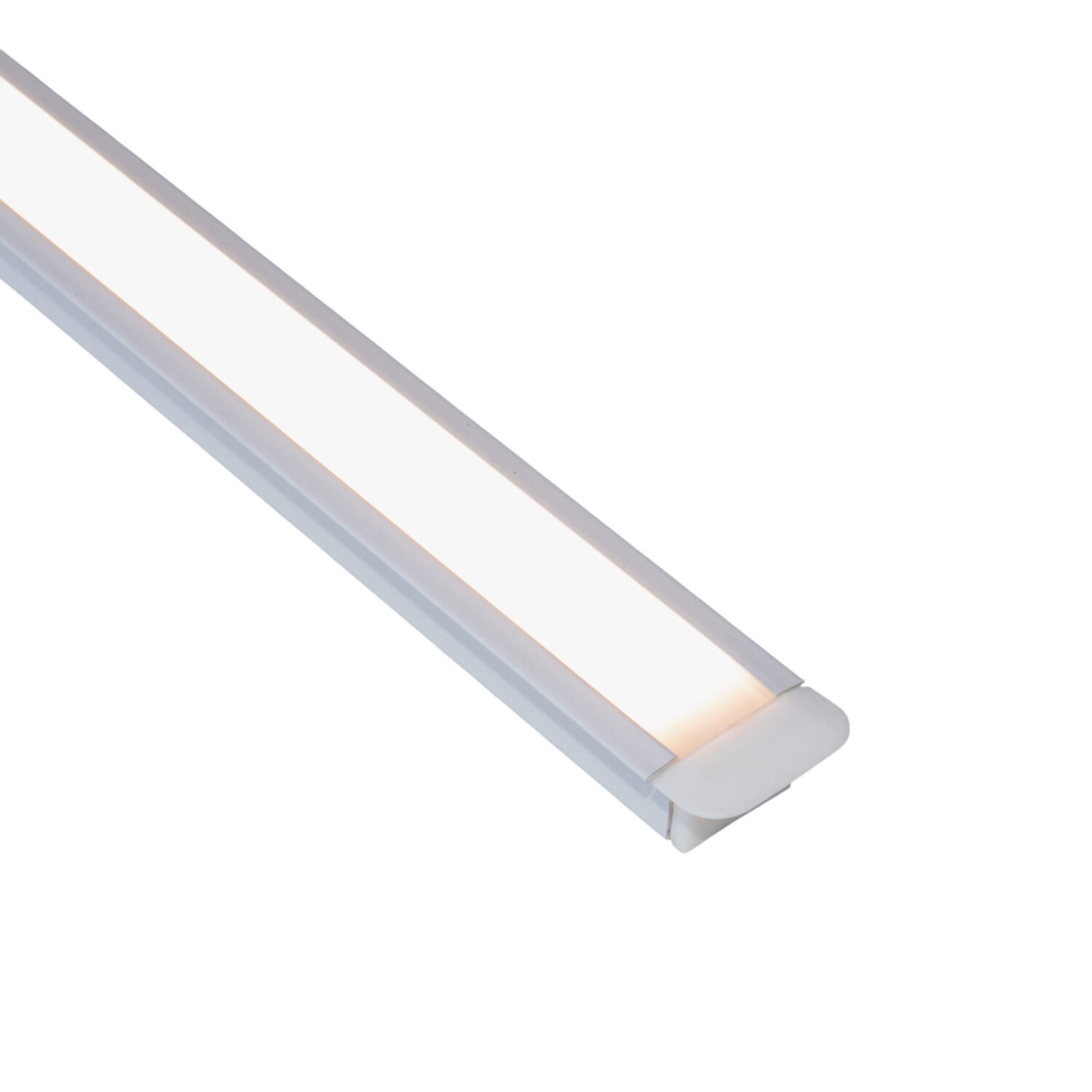 Perfil alumínio EMBUTIR DRY BRANCO difusor leitoso