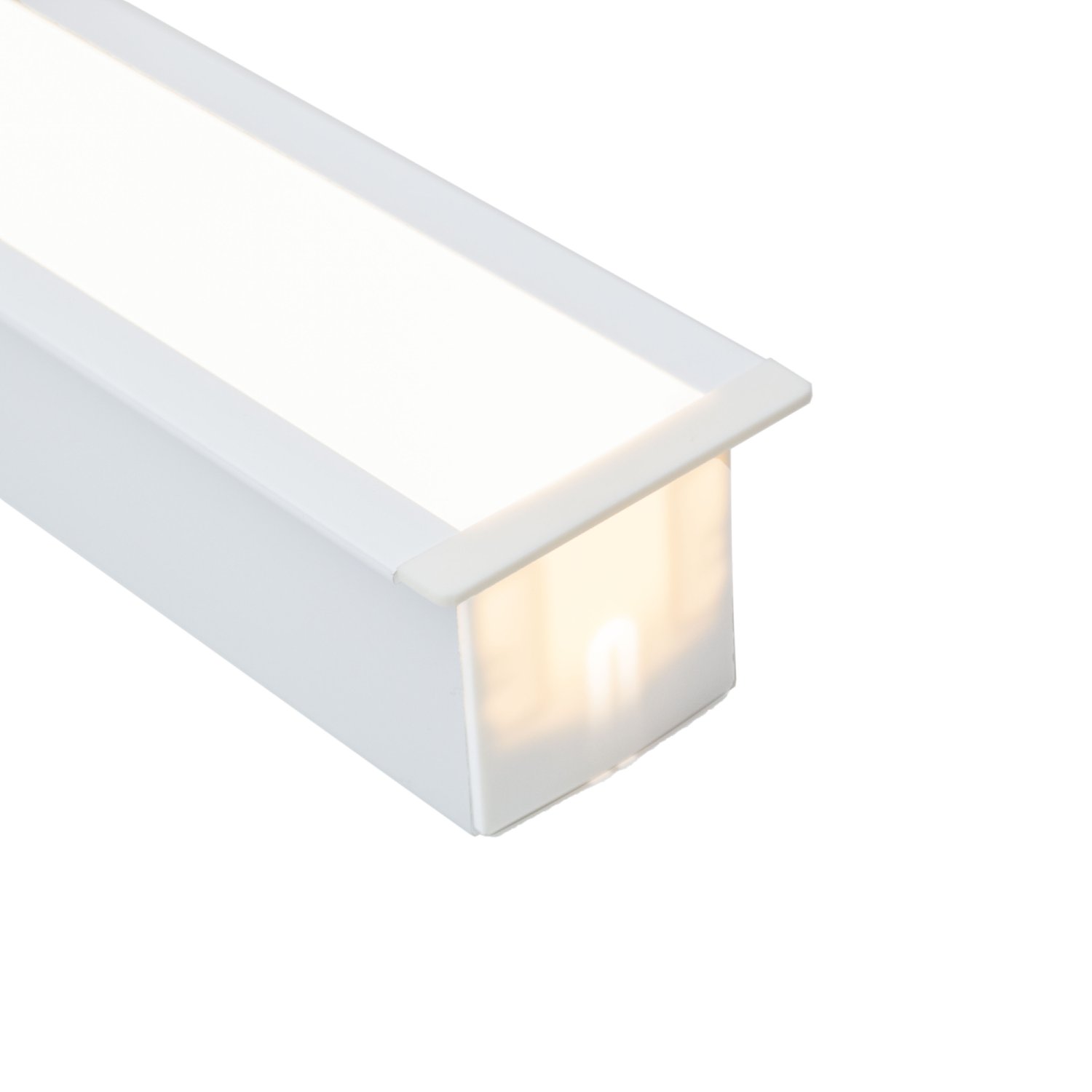 Perfil alumínio EMBUTIR FULL BRANCO difusor leitoso