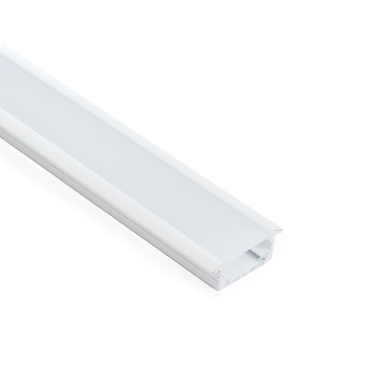 Perfil alumínio EMBUTIR SLIM BRANCO difusor leitoso