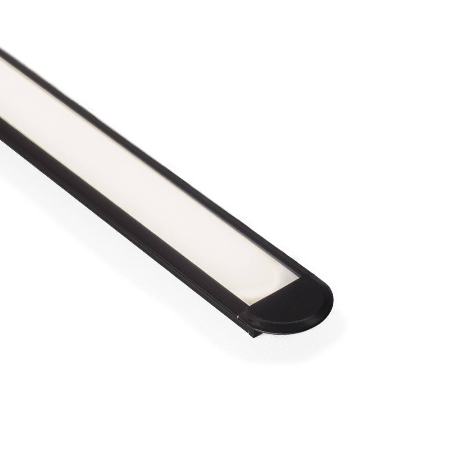 Perfil alumínio EMBUTIR SLIM PRETO difusor FUMÊ