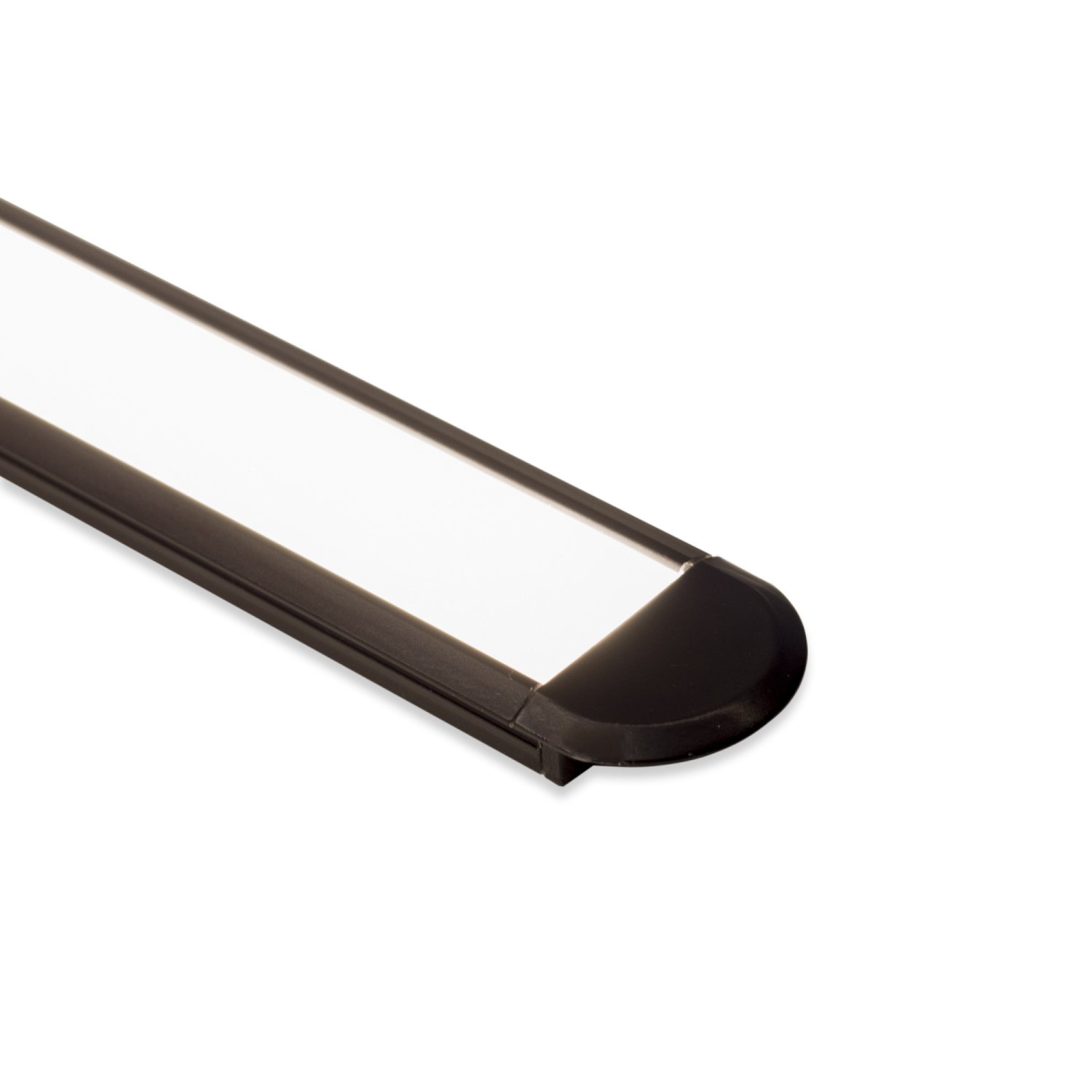 Perfil alumínio EMBUTIR SLIM PRETO difusor leitoso