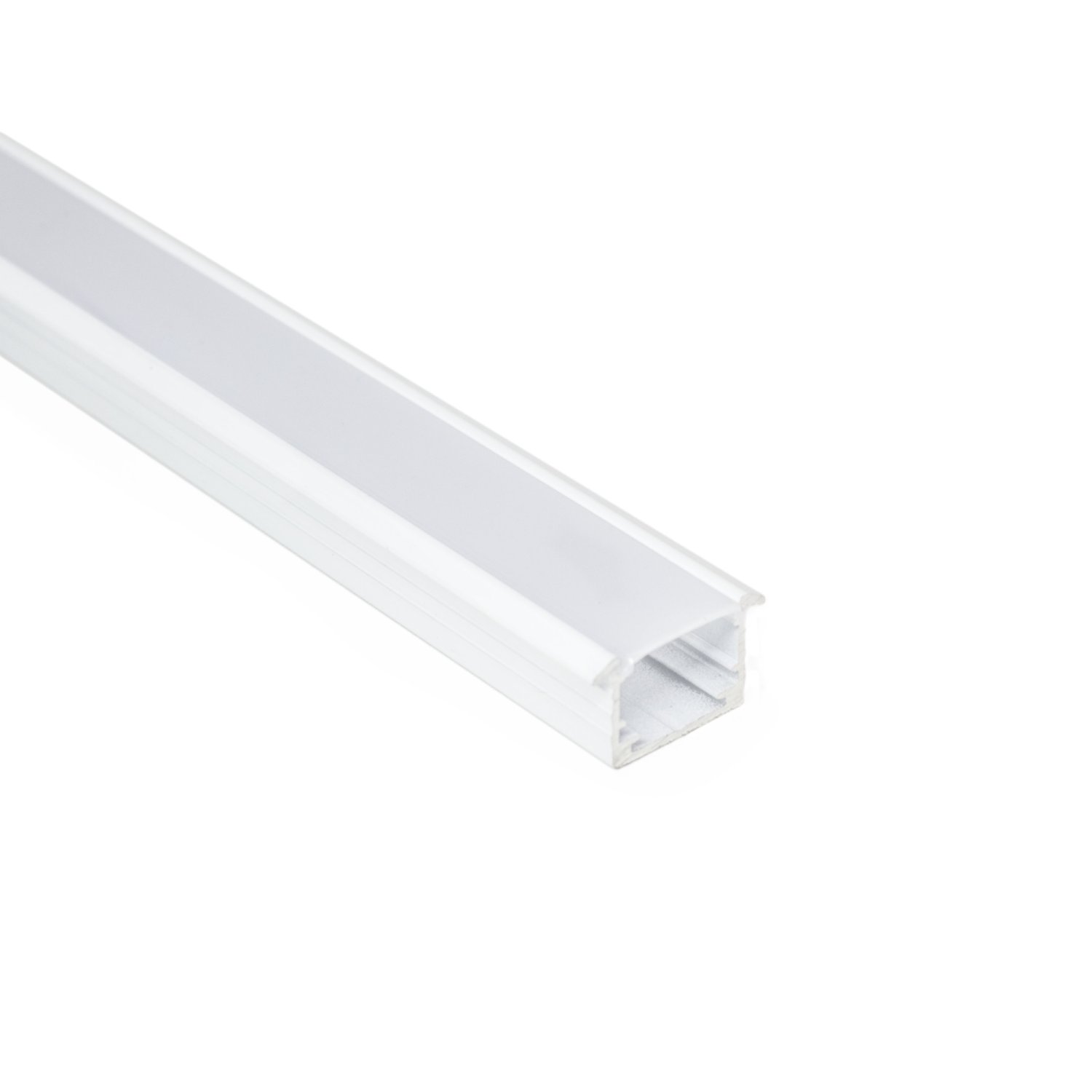 Perfil alumínio EMBUTIR STANDARD BRANCO difusor leitoso