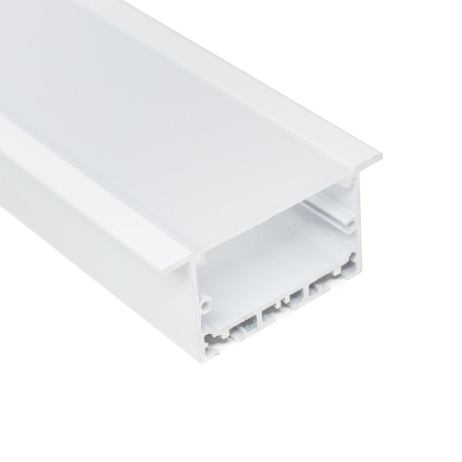 Perfil alumínio EMBUTIR WIDE BRANCO difusor leitoso