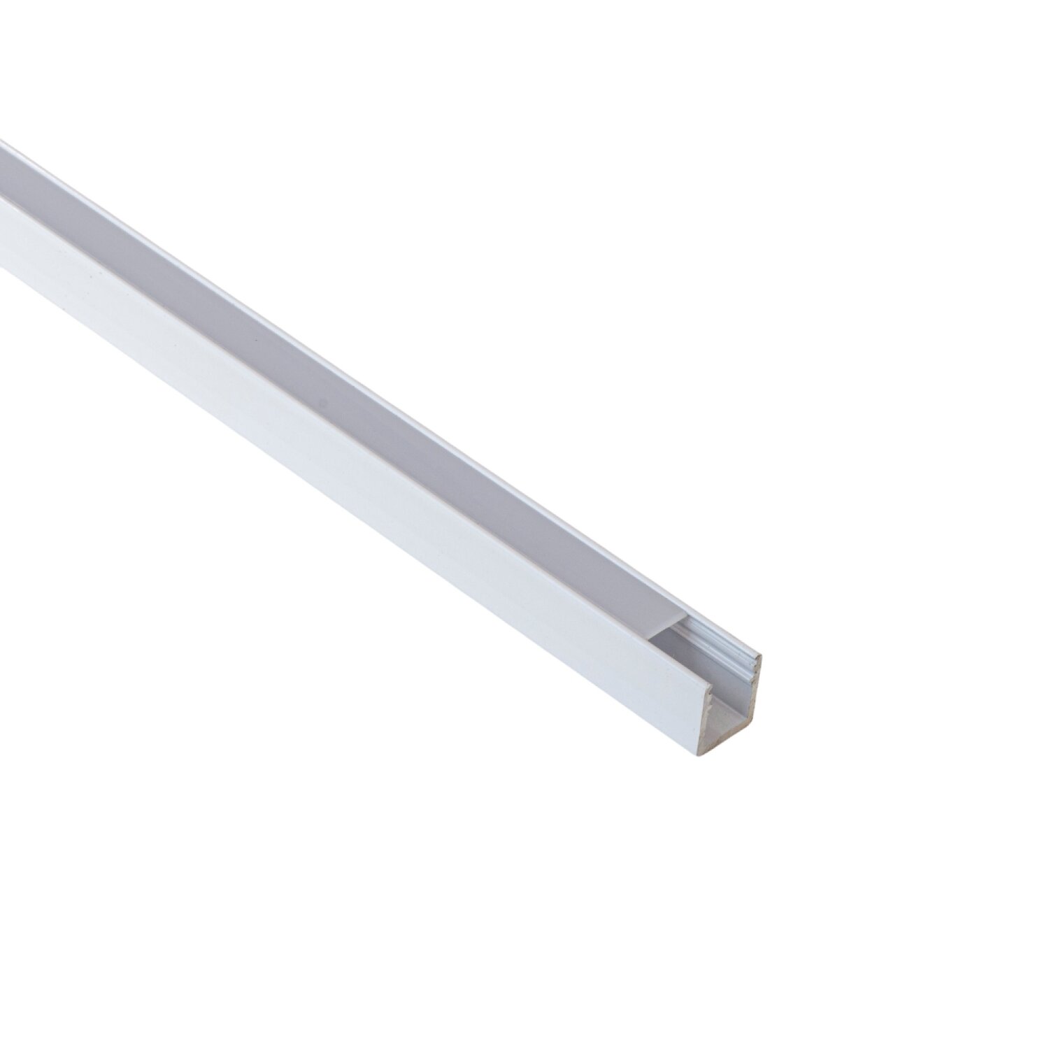 Perfil alumínio SOBREPOR FILLET BRANCO difusor leitoso