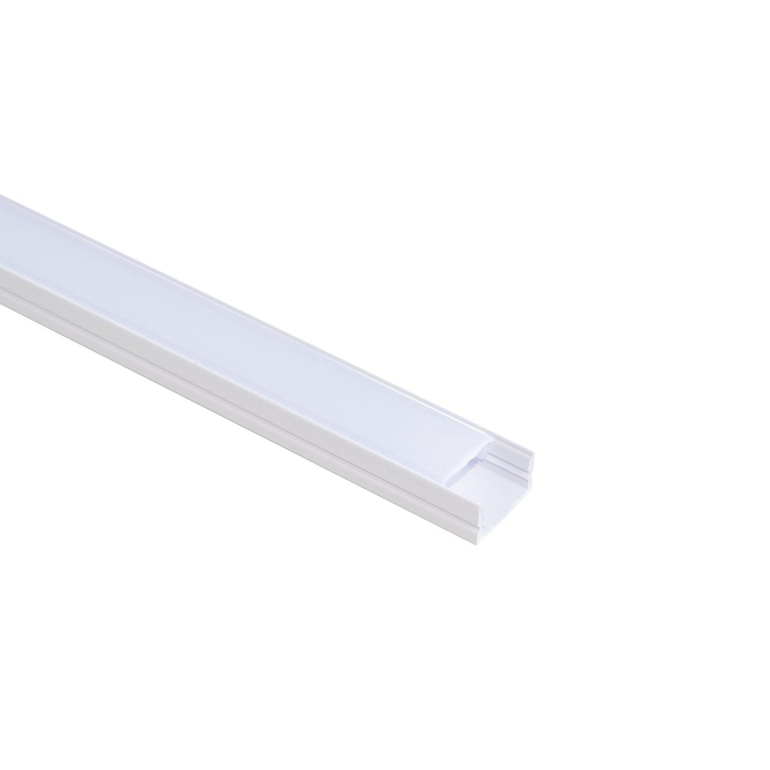 Perfil alumínio SOBREPOR NEW SLIM BRANCO difusor leitoso