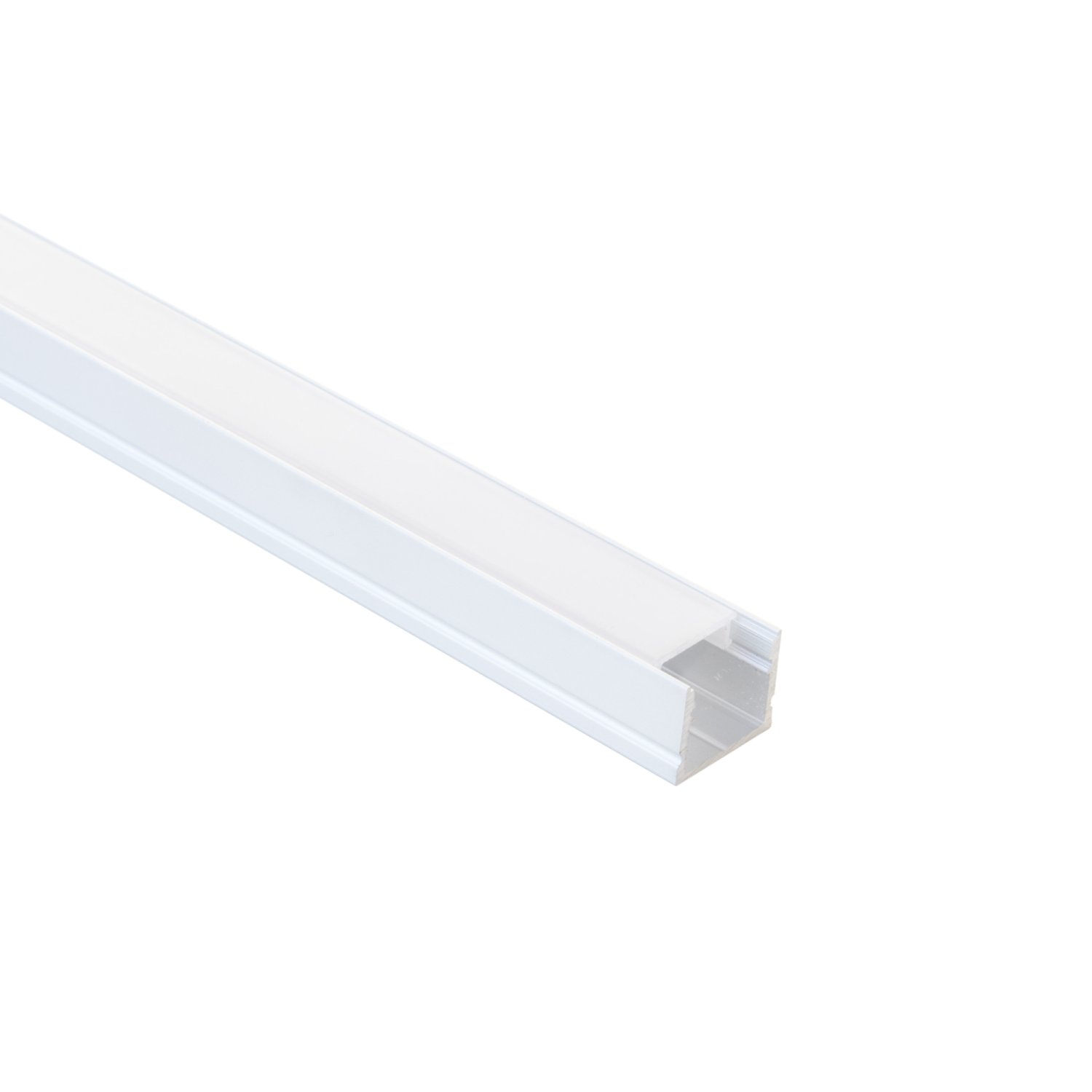 Perfil alumínio SOBREPOR NEW STANDARD BRANCO difusor leitoso