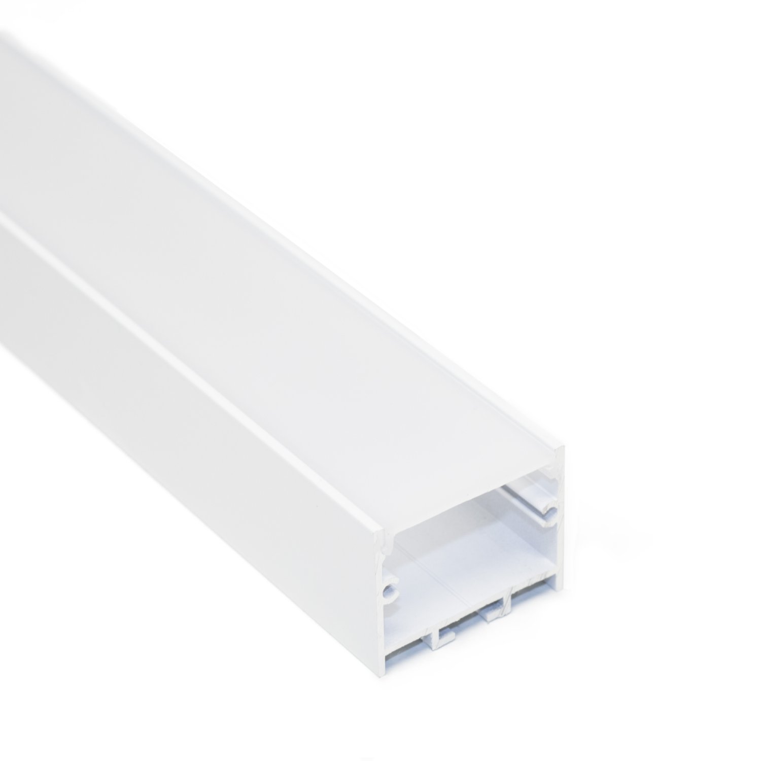 Perfil alumínio SOBREPOR / PENDENTE MIDDLE BRANCO difusor leitoso