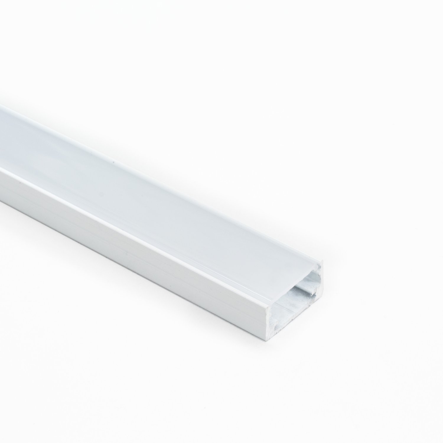 Perfil alumínio SOBREPOR SLIM BRANCO difusor leitoso