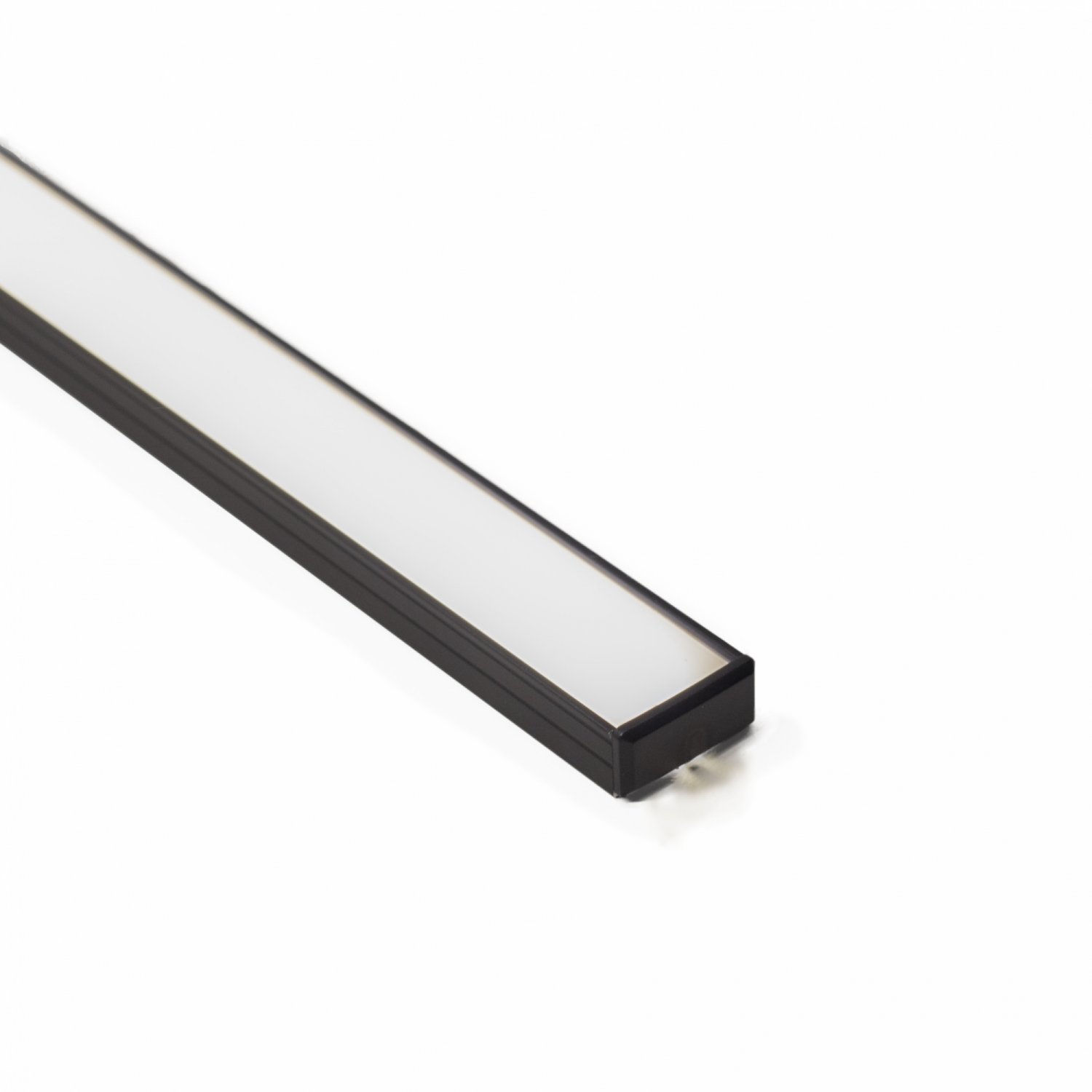 Perfil alumínio SOBREPOR SLIM PRETO difusor FUMÊ