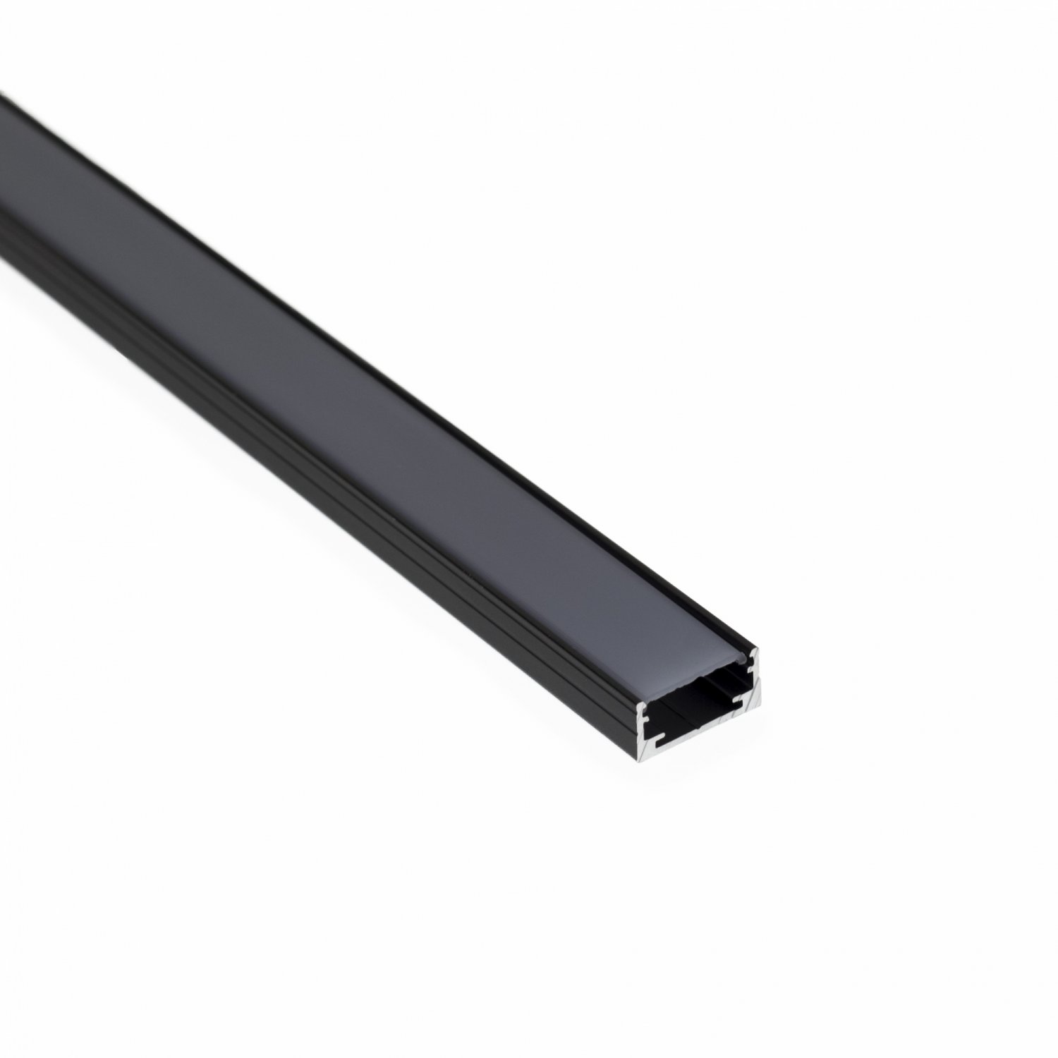 Perfil alumínio SOBREPOR SLIM PRETO difusor FUMÊ