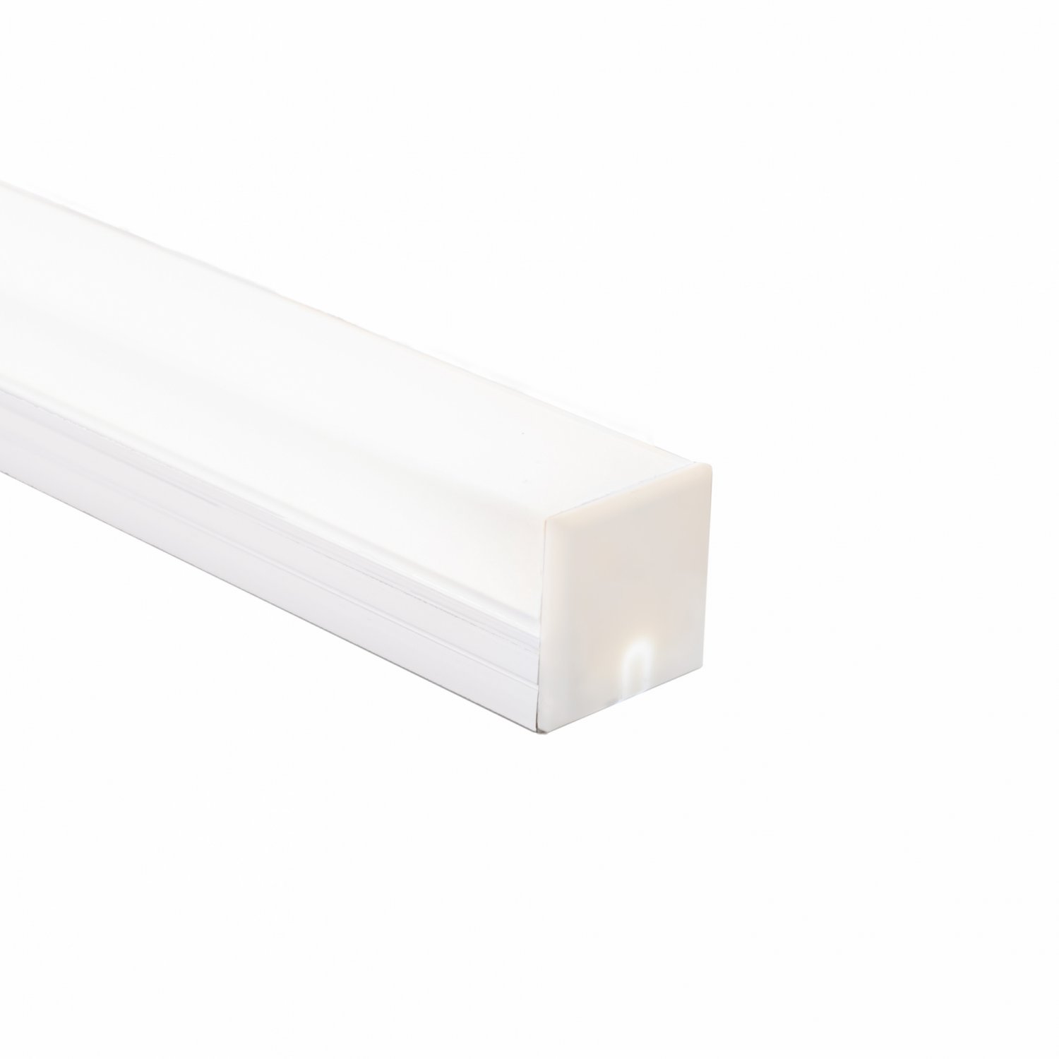 Perfil alumínio SOBREPOR SQUARE BRANCO difusor leitoso