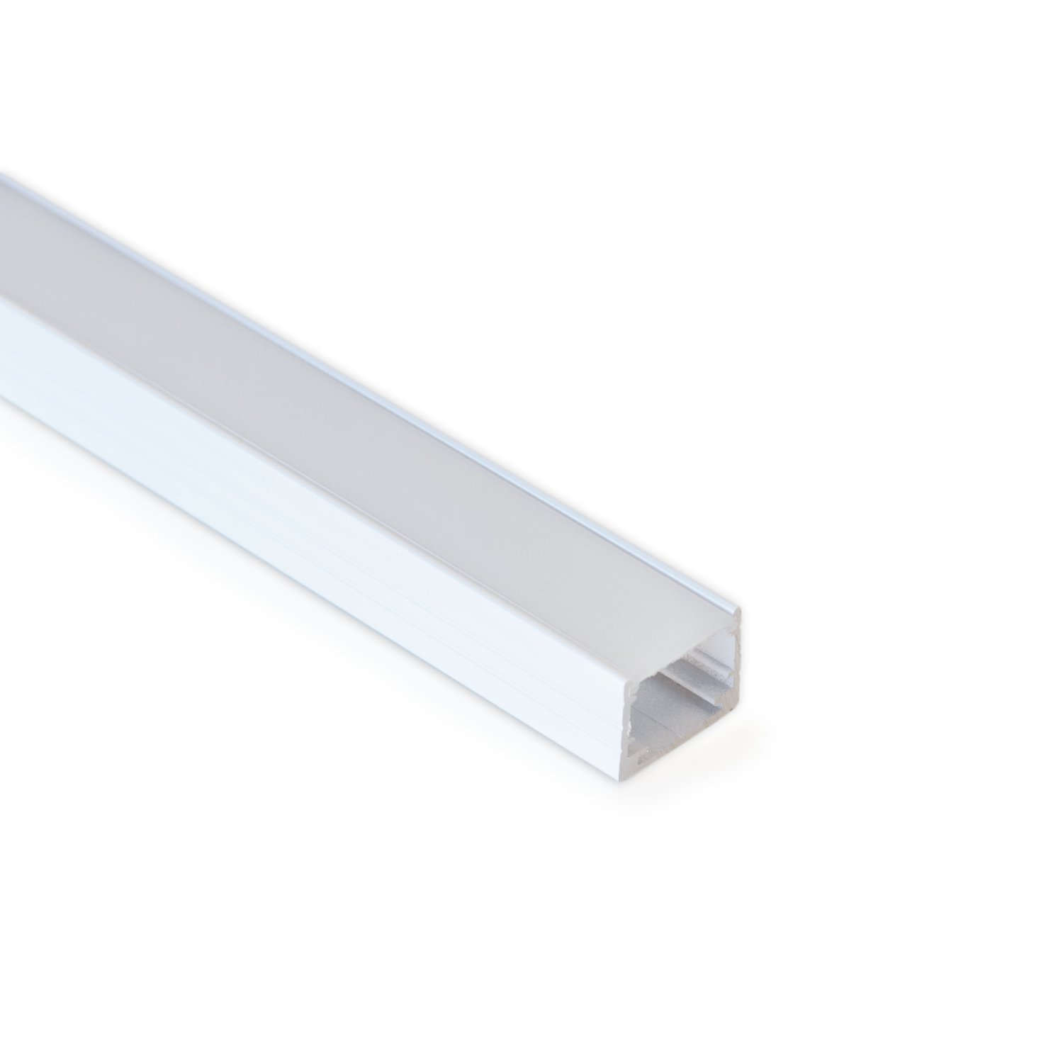 Perfil alumínio SOBREPOR STANDARD BRANCO difusor leitoso