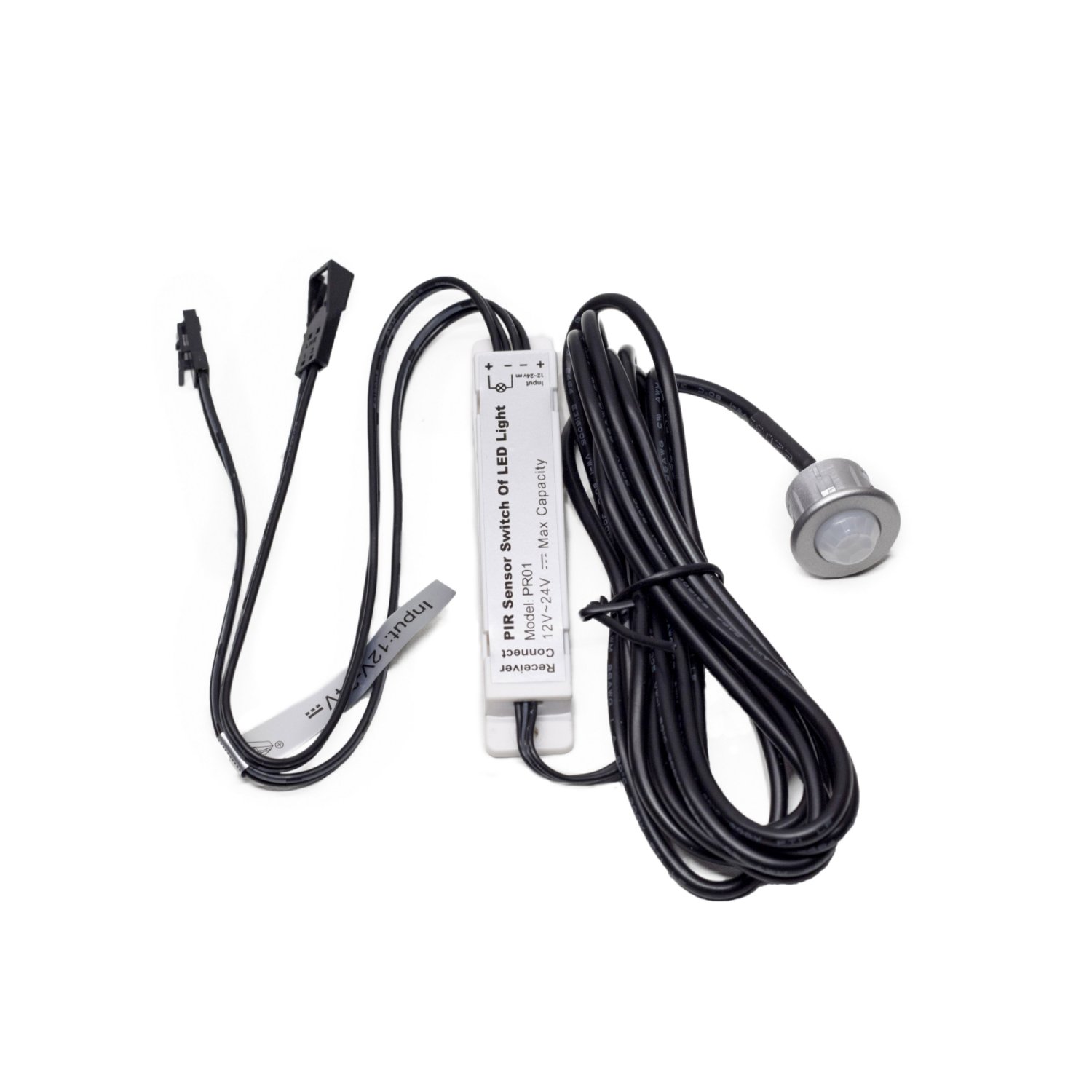 Sensor IR de presença para embutir 12V-24V máx. 5A